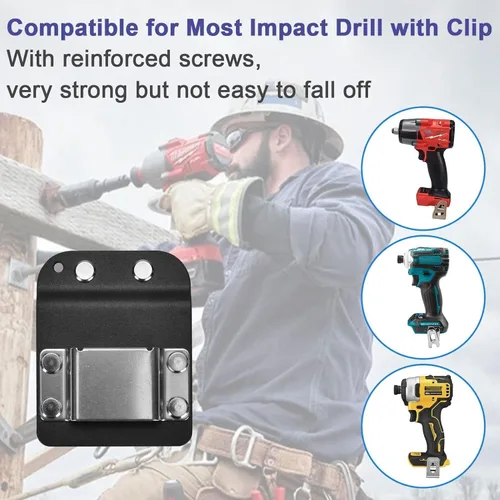 Vista 2 de iGuerburn Soporte para cinturón de taladro, clip táctico para cinturón de herramientas, gancho de taladro con clip para taladro Se adapta a