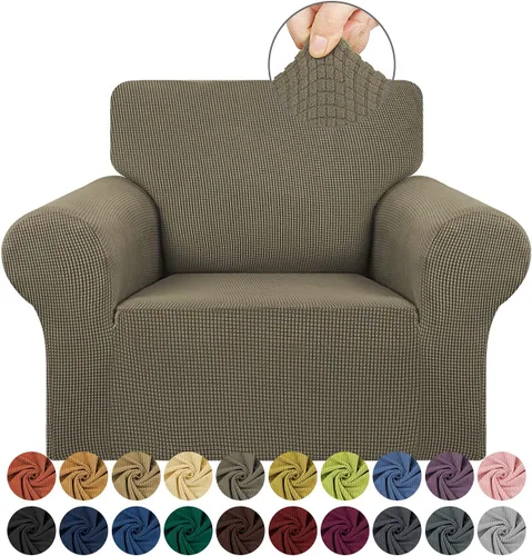 Vista 23 de KEKUOU - Funda elástica para sofá de 3 plazas (de 79 a 94 pulgadas), protector de muebles de 3 asientos con parte inferior elástica para niños