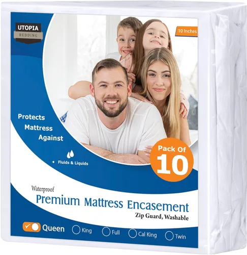 Vista 33 de Utopia Bedding Funda de colchón impermeable de alta calidad, protector de colchón individual con cremallera, 6 pulgadas de profundidad, a prueba