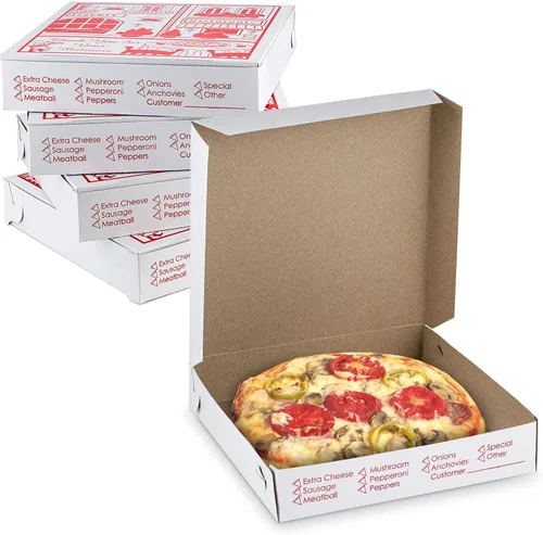 MT Products Caja de Pizza Delgada 10" x 10" x 2" - Cajas de Pizza con Esquinas de Cierre Profundo (Paquete de 10) - Hecho en EE.UU
