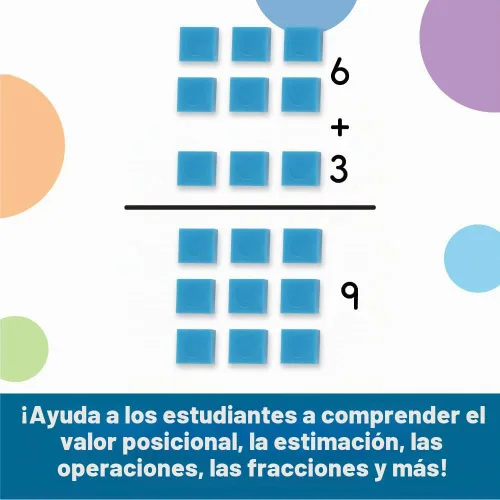 Vista 5 de Learning Resources Cubo Base Diez de Plástico Azul, Matemáticas Tempranas, Educación en Casa, Juguetes de Conteo, Edades 6+