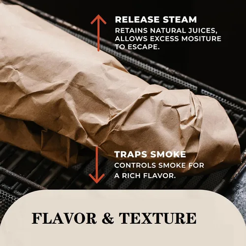 Vista 4 de Rollo de papel de carnicero marrón para ahumar carne sin encerar, 12 pulgadas x 60 pies, papel de regalo de melocotón para ahumar carne, pechuga