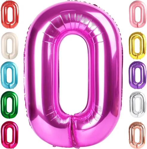 Vista 65 de Globos del números 0 de 40 pulgadas para formar los números 10, 20, 30, 40, 50, 60, 70, 80, 90, 100, para decoración de cumpleaños, bodas, eventos