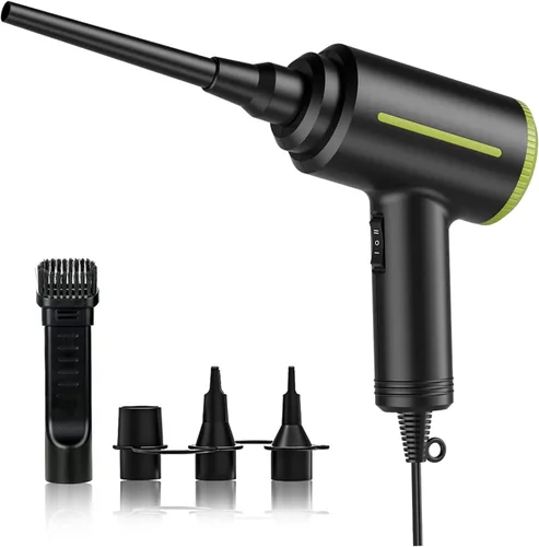 DOROBEEN Soplador de aire eléctrico comprimido, portátil de 500 W 40000 rpm, potente plumero de aire con núcleo para limpieza electrónica de teclado