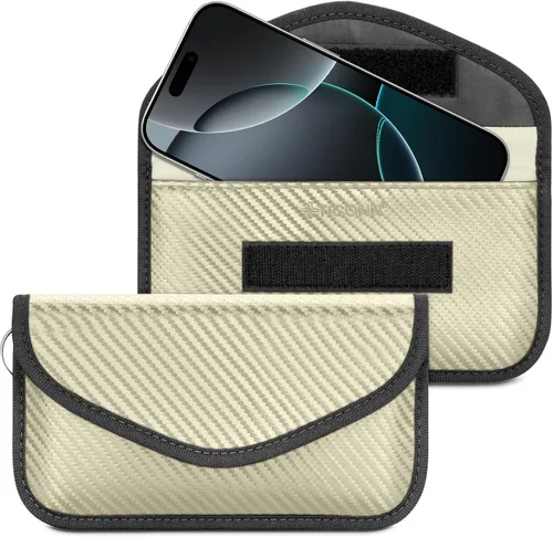 Vista 14 de TICONN Faraday - Bolsa para llavero, protector de jaula Faraday de 3.5 x 5.0 pulgadas, bloqueo de señal RFID para automóvil, bolsa antirrobo