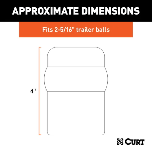 Vista 2 de Curt 21810 remolque balón de carcasa para 2 – 5/16" Hitch Balón de hule negro