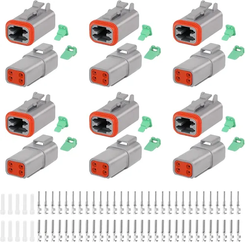 Vista 9 de GKG DTK6-1 Kit de conectores Deutsch de 8 pines, 6 juegos de conectores DT Deutsch de 8 pines, conectores de cable eléctrico impermeables grises