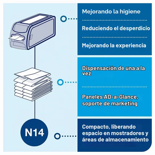 Vista 6 de Tork Xpressnap Fit - Servilleta dispensadora natural N14, compostable de 2 capas, 36 paquetes x 120 servilletas, DX806E