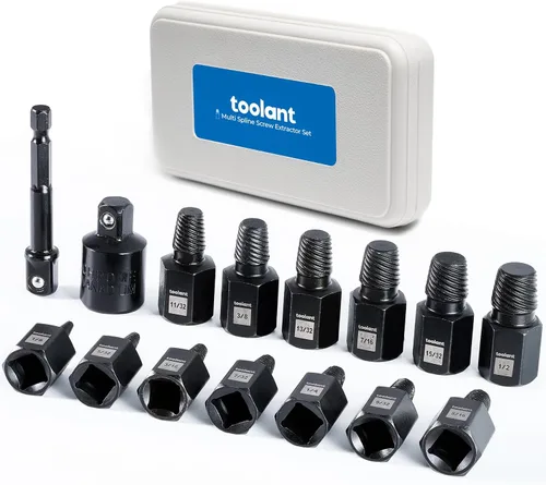 Vista 6 de Toolant 5 piezas de removedor de tuercas de rueda, juego de herramientas de zócalo para quitar pernos y tuercas, extractor de pernos pelados