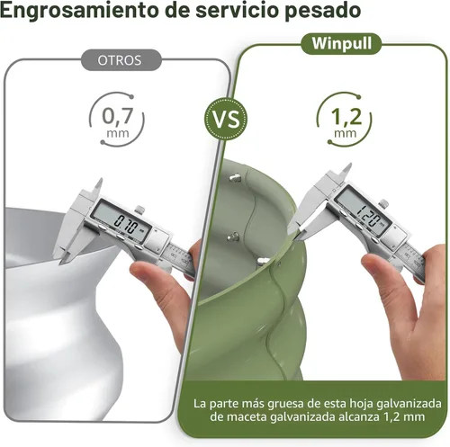 Vista 4 de Kit de Cama de Jardín Elevada Winpull, 4x2x1 pies Caja de Plantación Galvanizada al Aire Libre con Borde de Seguridad, Camas Elevadas Grandes