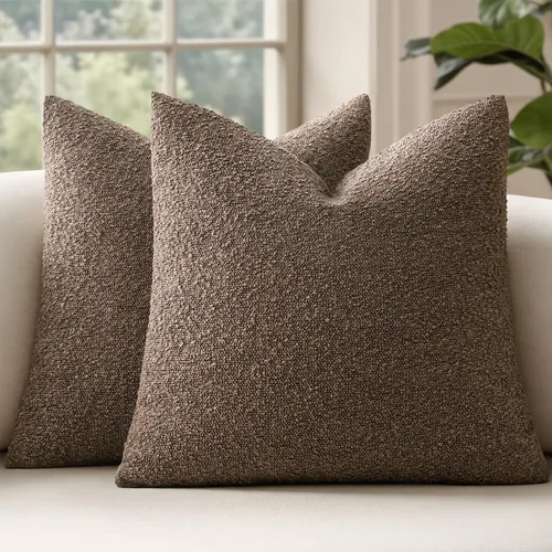 Vista 14 de MIULEE Juego de 2 fundas de almohada decorativas de 16 x 16 pulgadas para sofá o cama, fundas de almohada neutras con textura de boucle, color beige