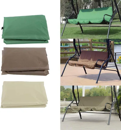 Vista 9 de Ejoyous Funda de cojín para columpio de patio, impermeable, para exteriores, para columpio, hamaca de repuesto, para columpio de 3 asientos, 59.1 x