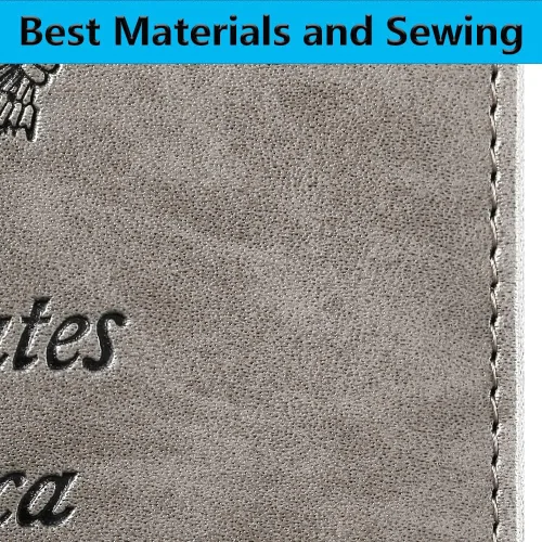 Vista 7 de Funda para pasaporte de piel con bloqueo RFID, accesorios de viaje para mujeres y hombres, gris), 43528-18280