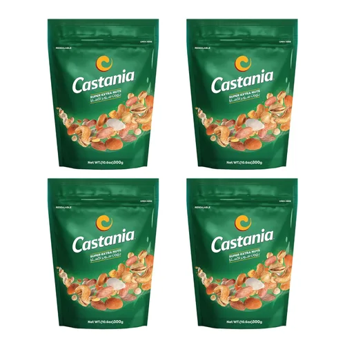 Vista 16 de Castania Nueces mixtas libanesas para barbacoa, mezcla regular con cacahuetes, semillas de calabaza, maíz y garbanzos, 10.6 onzas