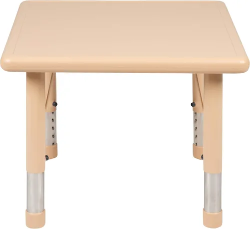 Vista 16 de Flash Furniture Wren - Mesa cuadrada de plástico verde de 24 pulgadas con altura ajustable