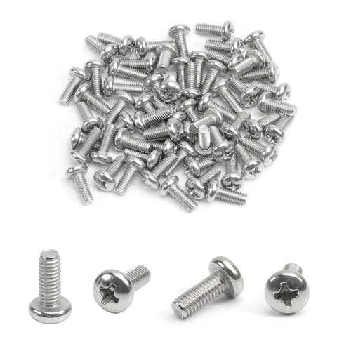 Vista 213 de MroMax 30 tornillos de máquina Phillips de cabeza plana M2 x 0.197 in, acero inoxidable 304 18-8, rosca completa, tornillos de cabeza cruzada gris