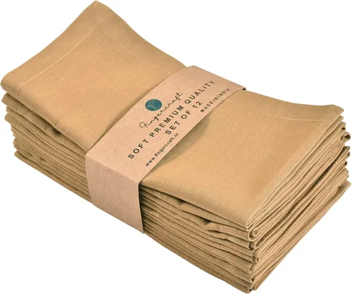 Vista 12 de Fingercraft Servilletas de tela multicolor - Juego de 12 servilletas de algodón puro para almuerzo y cena diarias - Regalo para fiestas