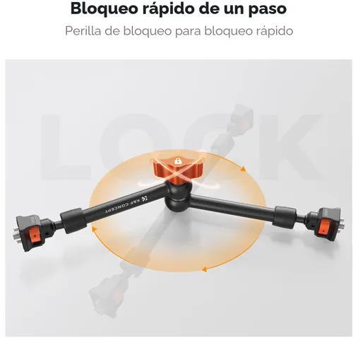 Vista 6 de K&F CONCEPT Kit de abrazadera de brazo mágico de 11" con tornillo de rosca ARRI de 1/4" y 3/8", brazo de cabezales esféricos de 360° con soporte