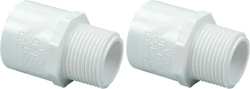 Vista 2 de Conector de tubería NIBCO 436 Series, de PVC, de grosor 40, deslizamiento X y macho NPT., Blanco, 1