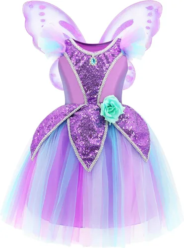 Disfraz de princesa Tinker Bell de Halloween para niñas, disfraz de hada para fiesta de cumpleaños, vestido para ocasiones especiales con alas