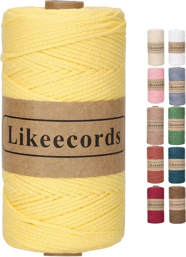 Vista 15 de Likeecords 100% Hilo de Ganchillo de Algodón Cordón de Bolsa de 2mm 170m Cordón de Macramé de 2mm Hilo de Crochet Cuerda de Macramé Regalo para Verde