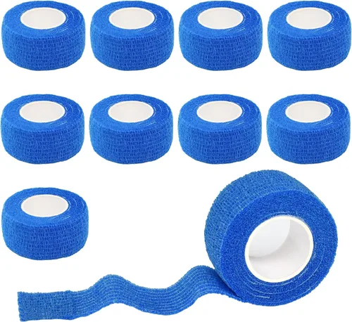 Vista 16 de Paquete de 9 vendajes autoadhesivos de 1 pulgada x 5 yardas para tobillos, muñecas, dedos, deportes, cinta veterinaria cohesiva transpirable