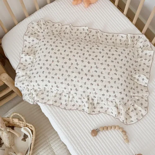 Vista 11 de BuLuTu Funda de almohada de muselina de algodón para niños pequeños con bonito patrón de flores de azalea, súper suave, funda de almohada para cuna