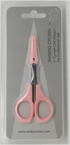 Vista 4 de Tijeras de 4 pulgadas curvas para manualidades, para cejas, pestañas, extensiones, de acero inoxidable, 1 unidad