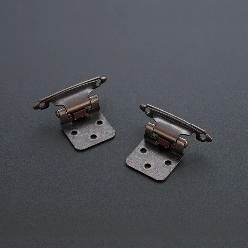 Vista 32 de Ravinte Paquete de 2 (1 pares) de bisagras superpuestas de gabinete de 1/2 pulgada, montaje facial semicerrante de cierre automático, accesorios