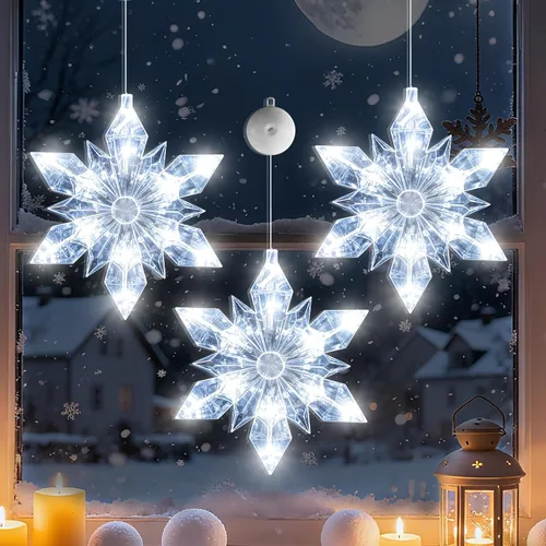 Vista 10 de Paquete de 5 luces de ventana para el día de San Valentín con temporizador, funciona con pilas, cadena roja iluminada en forma de corazón, silueta