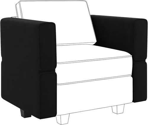 Vista 253 de Belffin Sofá modular Módulo medio con almacenamiento Accent Silla sin brazos para sofá modular seccional terciopelo negro
