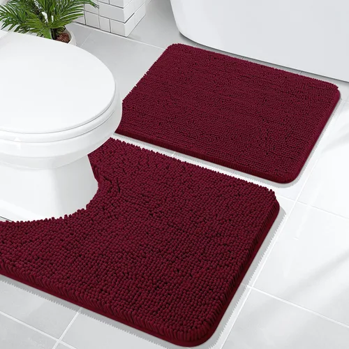 Vista 129 de OLANLY Juego de 2 alfombras de baño de felpilla suave y absorbente, antideslizantes, de secado rápido, lavables a máquina, accesorios de decoración