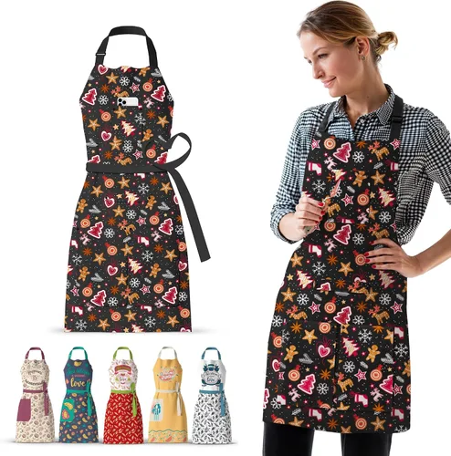 Waterproof Apron for Adults – Adjustable Fit with Deep Pockets, Stylish Cooking & Baking Apron for Women & Men de VITA ELEGANTE