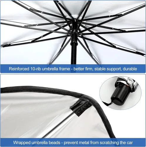 Vista 4 de Parasol plegable para parabrisas de automóvil, con diseño de mariposa, bloqueo UV, parasol para parabrisas de automóvil, para automóviles, camiones