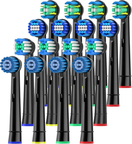 Vista 9 de Paquete de 8 cabezales de cepillo de dientes de repuesto compatibles con Oral B iO, cabezales de cepillo para Oral-B iO series Negro