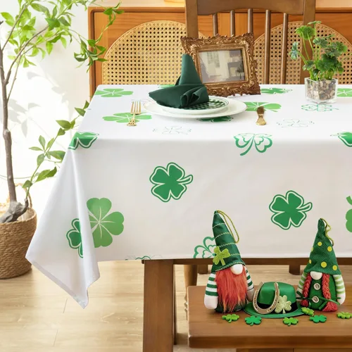 Vista 14 de MikiUp Mantel rectangular de Navidad de jacquard, mantel de tela metálica brillante con copos de nieve de Navidad, impermeable y lavable, mantel