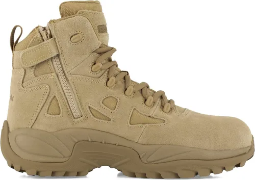 Vista 3 de Reebok Botas tácticas para hombre RB8694 Rapid Response RB con punta de composite de 6 pulgadas, con cierre lateral, color desierto, para uso