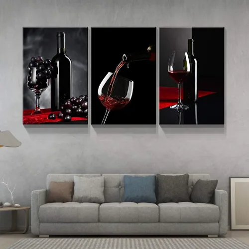 Vista 42 de Denozer - Lienzo decorativo para pared de 3 piezas - Paisaje con arte de pared inspirador para sala de estar, decoración moderna del hogar, estirado