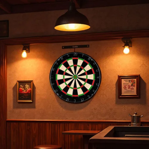 Vista 3 de Dart Board – Tournament Sized Indoor Hanging Number Target Game for Steel Tip Darts – Dartboard with Mounting Hardware by Hey Play