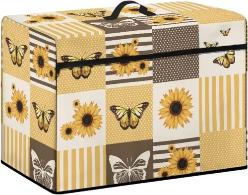 Vista 19 de Funda para máquina de coser de flores hippie grande, cubierta antipolvo, protección de fácil limpieza para máquina de coser, resistente a