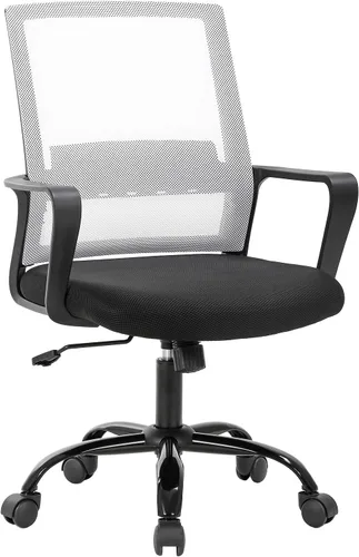 Vista 11 de BestOffice Silla giratoria para computadora, soporte lumbar ejecutivo, silla de malla, taburete ajustable para mujeres y hombres (negro)
