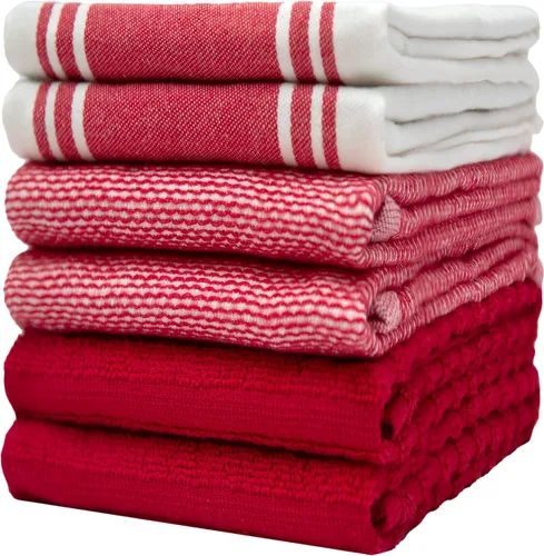 Vista 29 de Bumble - Juego de 6 paños de cocina de alta calidad de 13 x 13 pulgadas, 100 % algodón hilado en anillo natural, 11.64 oz/m², altamente absorbentes