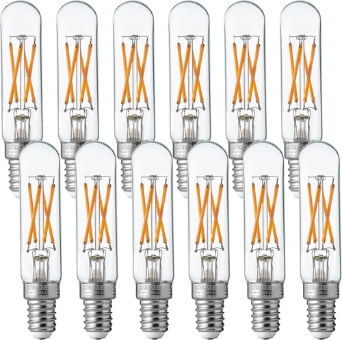Vista 12 de FLSNT Bombillas LED de candelabro equivalentes a 60 W, bombillas LED regulables T6/T25 para candelabro, 90+ alto CRI, 2700 K blanco suave, base E12