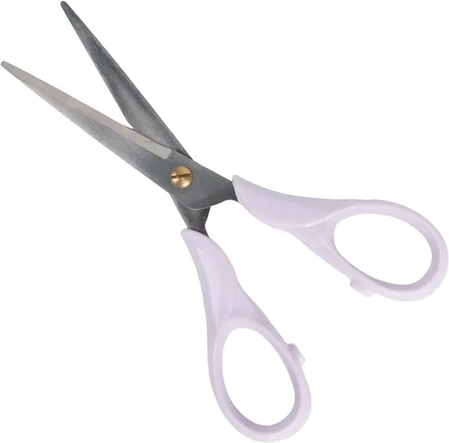 Koqye Tijeras elegantes multiusos, tijeras de acero inoxidable con mango acrílico, herramienta de corte de papel de papelería para oficina, hogar,