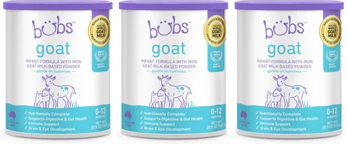 Vista 10 de Bubs Fórmula de leche entera de cabra con hierro, polvo a base de leche de cabra, para bebés de 0 a 12 meses, hecha con leche de cabra sin OMG, 20