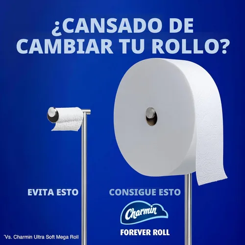 Vista 3 de Charmin Papel higiénico ultra suave, 3 rollos de repuesto Forever Rolls, 2 capas de papel de baño, 3 rollos