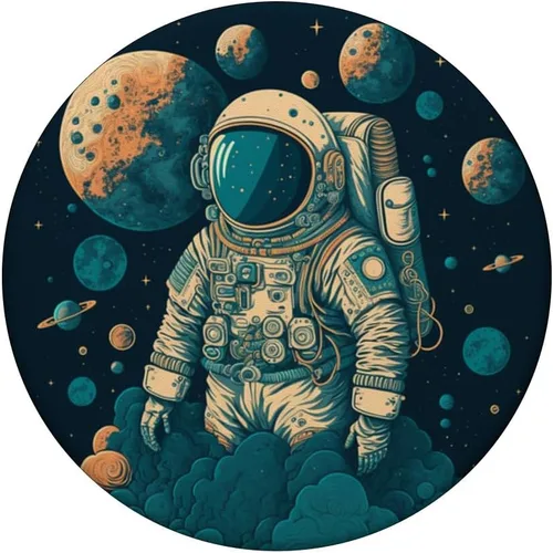 Vista 3 de Astronauta espacial y los planetas PopSockets intercambiables PopGrip
