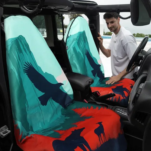 Vista 2 de Funda impermeable para asiento de automóvil con respaldo antideslizante, cojín portátil para asiento de automóvil, camión, SUV, protector universal
