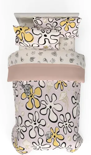 Vista 101 de Franco - Juego de ropa de cama coleccionable Nintendo Donkey Kong, 5 piezas, edredón reversible supersuave y juego de sábanas con funda