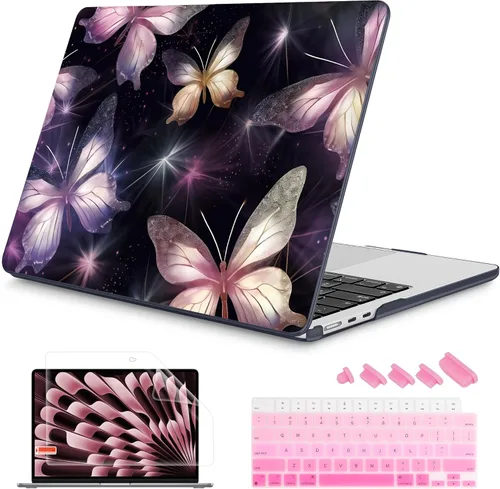 Vista 40 de Mektron Diseñada para MacBook Air 2025/2024/2023 de 15 PULGADAS M4 A3241 /M3 A3114 /M2 A2941, Carcasa de Cubierta Rígida de Plástico Impreso